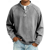Thomas | Herren Retro Pullover Langarm – Grau