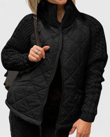 Thordana | Damen Steppjacke mit Strickärmeln – Schwarz