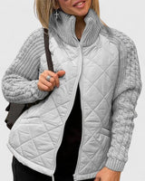 Thordana | Damen Steppjacke mit Strickärmeln – Grau