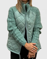 Thordana | Damen Steppjacke mit Strickärmeln – Minzgrün
