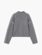 Thordea | Damen Oversize Strickpullover Schwarz – Grau