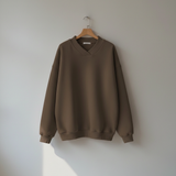 Thordine | Damen Oversize Pullover V-Ausschnitt – Aprikose