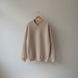 Thordine | Damen Oversize Pullover V-Ausschnitt – Schwarz