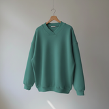 Thordine | Damen Oversize Pullover V-Ausschnitt – Dunkelrosa
