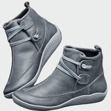 Thordine | Damen Stiefeletten Leder Knöchelboots – Grau