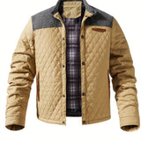 Thorvek | Herren Gesteppte Jacke mit Stehkragen – Braun-Orange