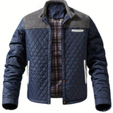 Thorvek | Herren Gesteppte Jacke mit Stehkragen – Marineblau