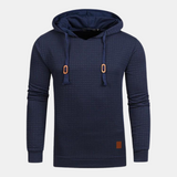 Christian | Herren Kapuzenpullover im Vintage-Stil mit Muster – Marineblau