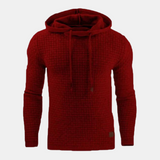 Christian | Herren Kapuzenpullover im Vintage-Stil mit Muster – Rot