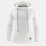 Christian | Herren Kapuzenpullover im Vintage-Stil mit Muster – Weiß