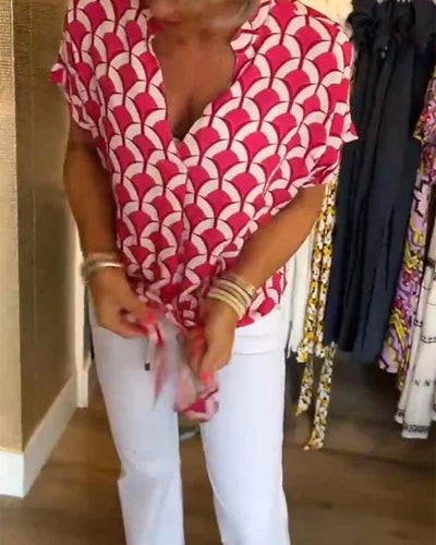 Broghane® | Bluse mit V-Ausschnitt und Aufdruck