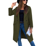 Mia | Trenchcoat Damen Eleganter Doppelreihiger Mantel mit Reverskragen – Olivgrün