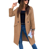 Mia | Trenchcoat Damen Eleganter Doppelreihiger Mantel mit Reverskragen – Khaki