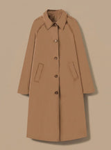 Johanna | Trenchcoat Damen Langer Eleganter Mantel mit Seitentaschen – Hellbraun