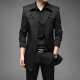 Trenchcoat Für Herren – Schwarz