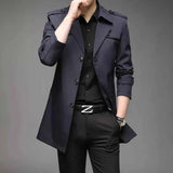 Trenchcoat Für Herren – Marineblau