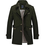 Trenchcoat Herren Klassisch mit Reverskragen – Grün