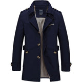 Trenchcoat Herren Klassisch mit Reverskragen – Blau