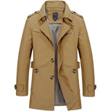 Trenchcoat Herren Klassisch mit Reverskragen – Khaki
