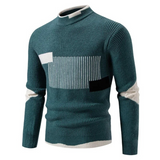 Heinrich | Herren Langarm-Pullover mit Geometrischem Muster – Geometrisch Grün