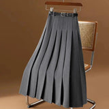 Tüllrock Damen Plissiert Midi – Grau