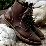 Hanzo - Traditionelle Herren-Schnürstiefel – Dunkelbraun