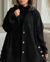 Übergangsjacke Damen mit Kapuze – Schwarz