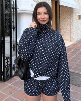 Übergangsjacke Damen Polka-Dot – Schwarz