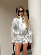 Übergangsjacke Damen Polka-Dot – Weiß