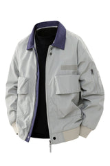 Übergangsjacke Herren Utility mit Taschen – Silber