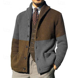 Ulfbert | Herren Strickjacke Colour-Block Cardigan – Grau