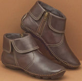 Ulfheira | Damen Stiefeletten Retro Leder-Optik Herbst – Braun