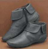Ulfheira | Damen Stiefeletten Retro Leder-Optik Herbst – Grau