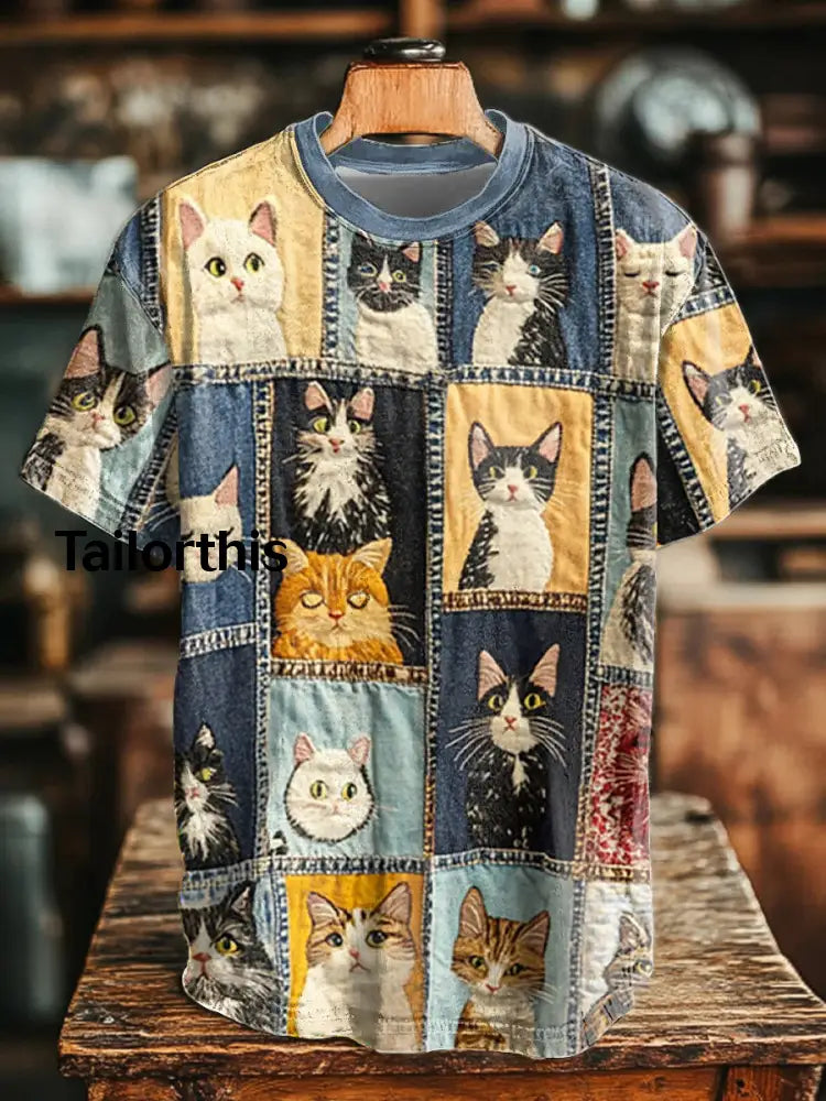 VALE Unisex T-Shirt with Cat Art Print