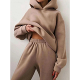 Ursula | Damen Jogginganzug mit Oversized Hoodie und Jogginghose – Braun