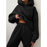 Ursula | Damen Jogginganzug mit Oversized Hoodie und Jogginghose – Schwarz