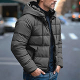 Valdhart | Herren Steppjacke mit Kapuze Winterjacke – Dunkelgrau
