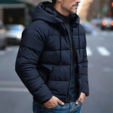 Valdhart | Herren Steppjacke mit Kapuze Winterjacke – Blau