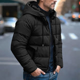 Valdhart | Herren Steppjacke mit Kapuze Winterjacke – Schwarz