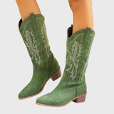 Valdis | Damen Weitschaft Cowboystiefel Western – Grün