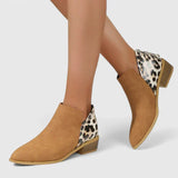 Valdora | Damen Stiefeletten Leopardenmuster Blockabsatz – Braun