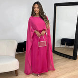 Valentina | Damen Cape Maxikleid Hochzeitsgast – Rosa