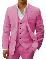Valerian | Herren Dreiteiler Anzug mit Weste – Rosa