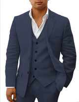 Valerian | Herren Dreiteiler Anzug mit Weste – Marineblau