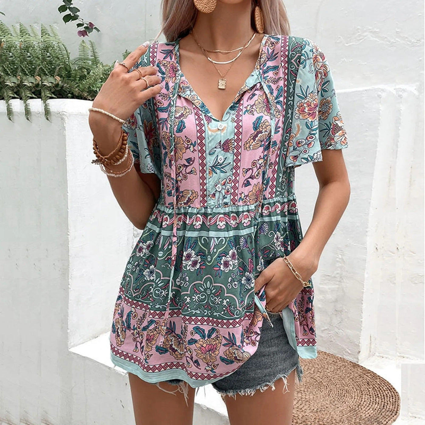 Bronwyn® | Boho-Blumenbluse