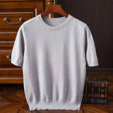 Leon | Giovanni Kaschmir Tee in stilvoller Passform – Grau