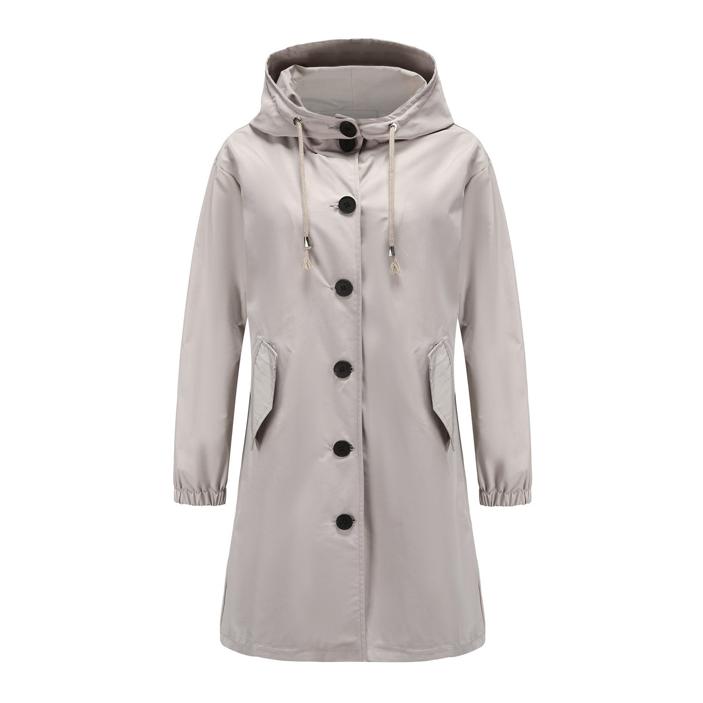 Stylische Wasserdichte Regenjacke mit Knopfleiste und Kapuze für Damen | Ideal für den Winter