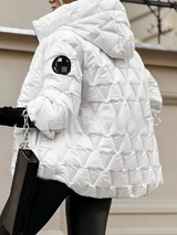Veldborg | Damen Steppjacke mit Kapuze – Weiß