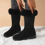 Veldike | Damen Wasserdichte Winterstiefel Wadenhoch – Schwarz