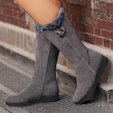 Veldike | Damen Wasserdichte Winterstiefel Wadenhoch – Dunkelgrau